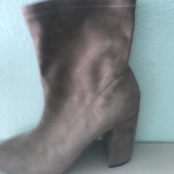BCBG Shoes Grey Suede High Heels Ankle Boots Poshmark